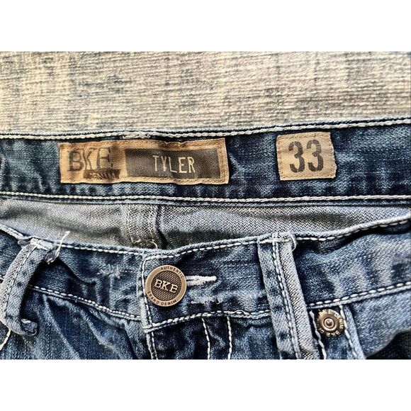 BKE Tyler Distressed Relaxed Fit Straight Leg Jeans 33 x 29 - Picture 3 of 8